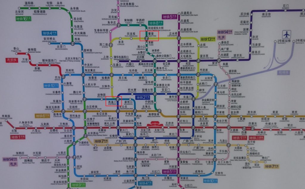 北京市内の路線図